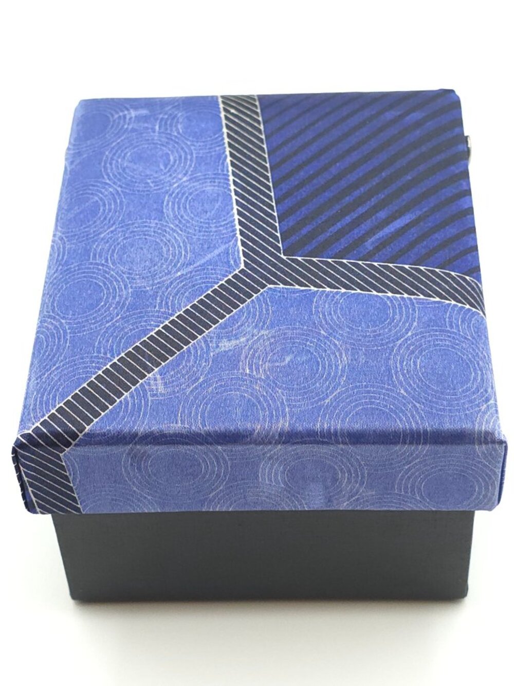 George Martin Collection Men's Blue Patterned Tie Set W/ Cufflinks & Pocket Squa - Picture 5 of 7